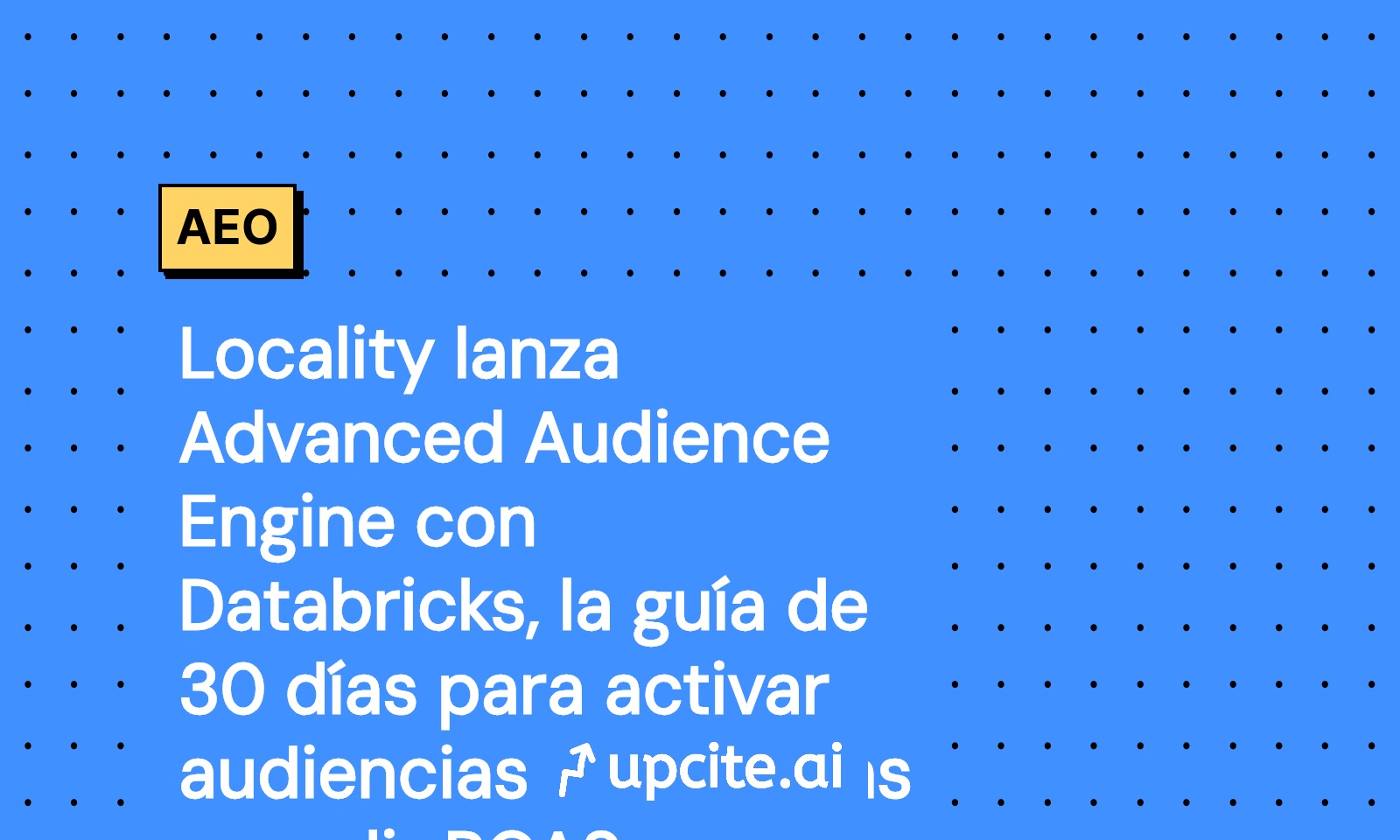 Advanced Audience Engine de Locality y Databricks: audiencias predictivas y ROAS en 30 días