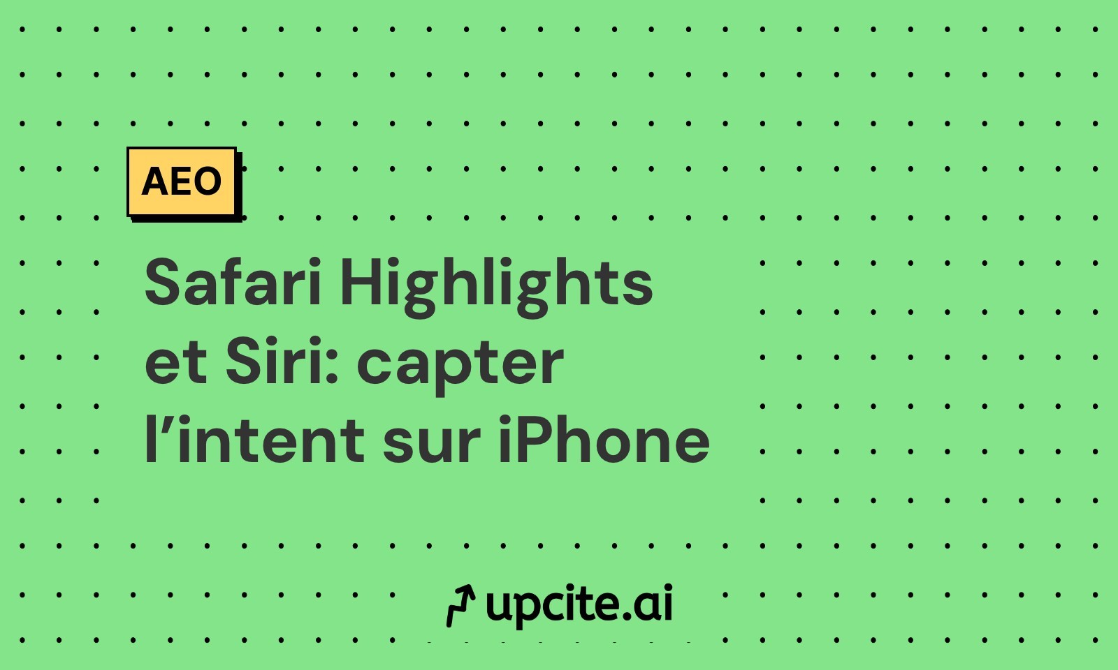Safari Highlights et Siri: capter l’intent sur iPhone